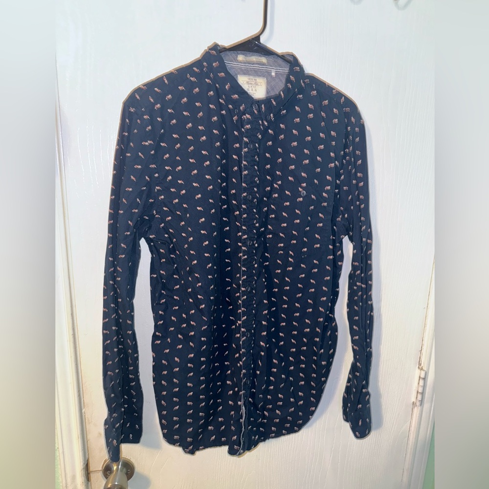 Cactus Man Long Sleeve Button Down Shirt